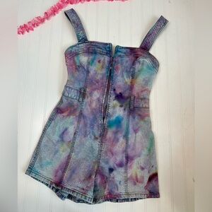 We the free denim romper curvy lady of the hour 28 *broken zipper